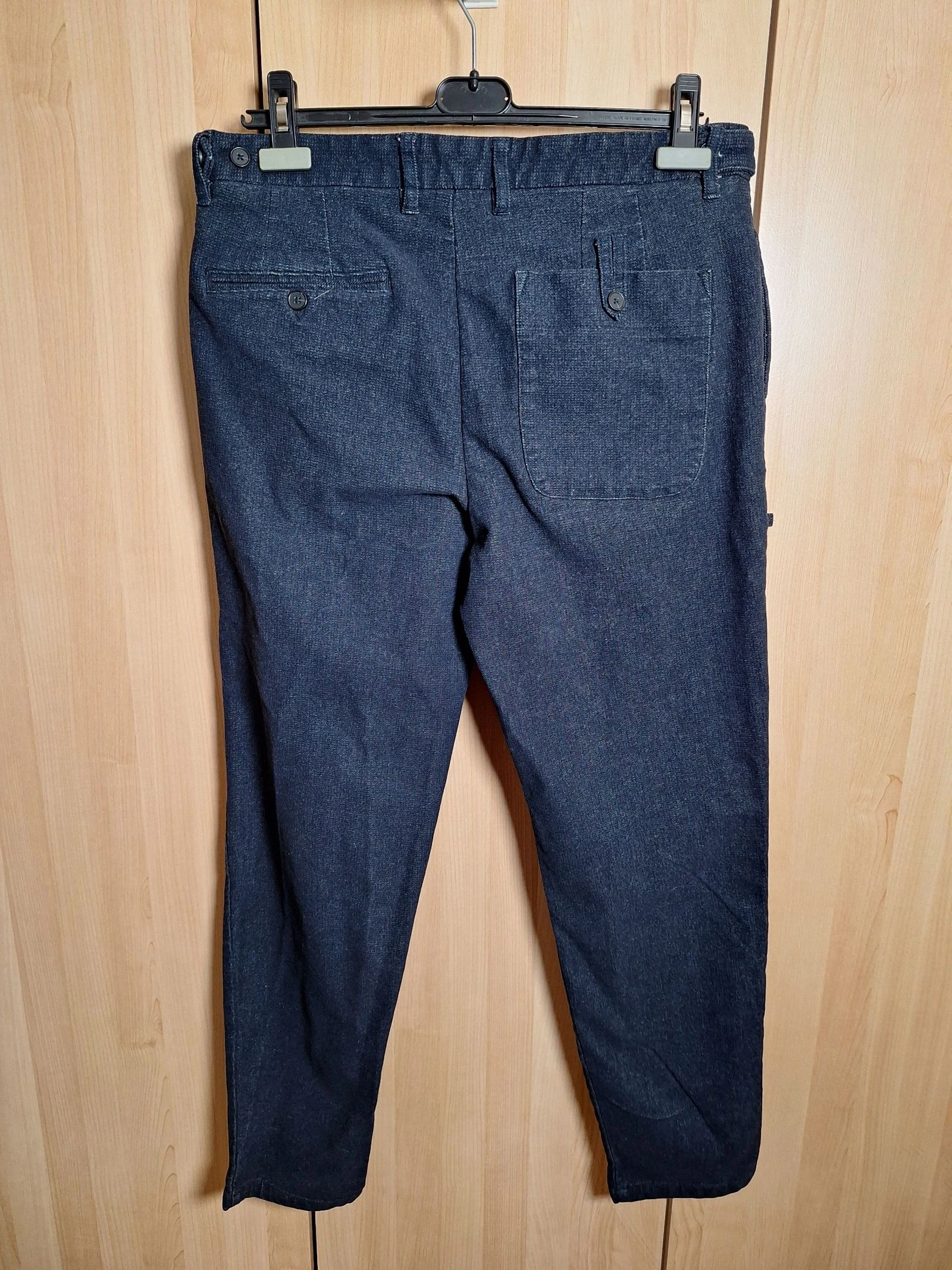 Calça chino estilo denim Devred tamanho 46 azul-marinho com pregas – photo 3